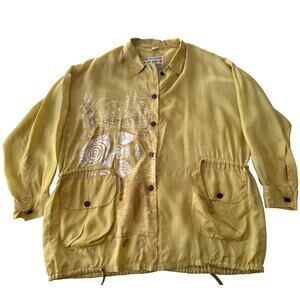 People of the Labyrinths Vintage 90's Hand Painted Rayon Jacket Avant Garde OS